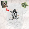 Custom Dog T Shirt Happy Fall Y'all Sketch Halloween Shirt