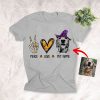 Custom Dog T Shirt Peace Love Dog Halloween Halloween Shirt