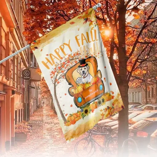 Dog Garden Flag Happy Fall Y All Labrador Retriever Flag, Labrador Fall Flag