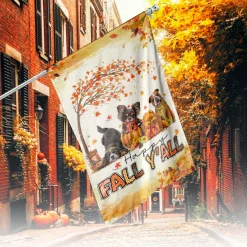 Dog Garden Flag Happy Fall Y'all Season Thanksgiving Halloween Dog Flag, Dog Autumn Flag, Happy Fall Y'all Flag, Seasonal Garden Flag, Pumpkins Farmhouse