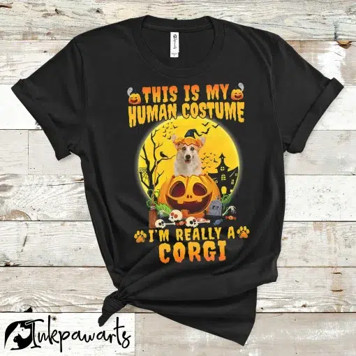Halloween Corgi T-Shirts Corgi Witch Halloween Costume Pumpkin