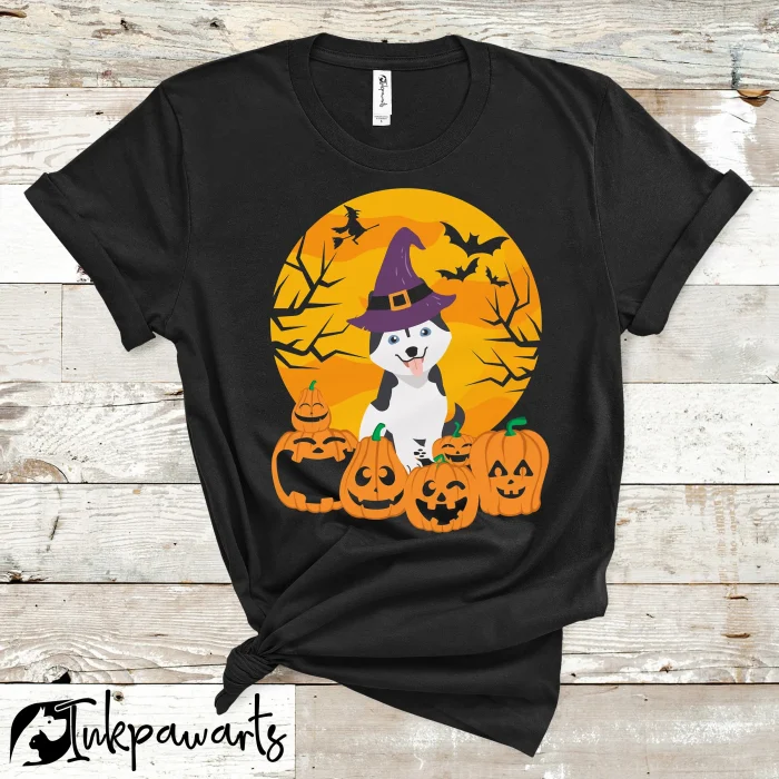 Dog T Shirt Cute and creepy Husky Halloween dog for Halloween and Husky lovers