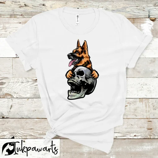 Dog T Shirt Grim Reaper German Shepherd