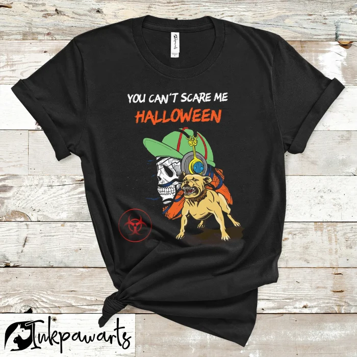 Dog T Shirt Halloween Pitbull Skull Trick or Treat