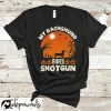 Dog T Shirt My Dachshund Rides Shotgun Halloween