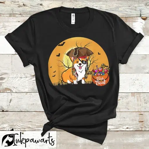 Halloween Corgi T-Shirts Pirate Corgi Halloween Costume