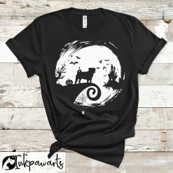 Dog T Shirt Pug Halloween Costume Moon Silhouette Creepy