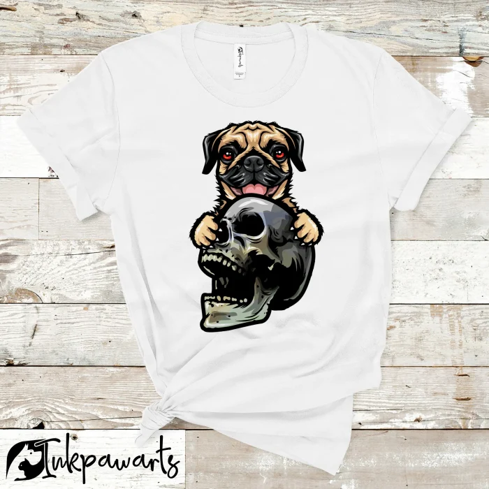 Dog T Shirt Pug Skull