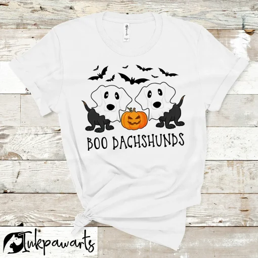 Dog T Shirt Pumpkin Boo Dachshunds Halloween