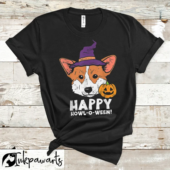 Halloween Corgi T-Shirts Pumpkin Welsh Corgi Witch Happy Halloween