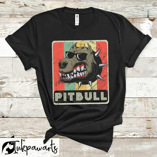 Dog T Shirt Vintage Pitbull Dog Gift For Dog Lover