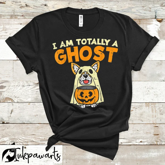 Halloween Corgi T-Shirts Welsh Corgi Totally Ghost Funny Halloween Costume Dog Owner