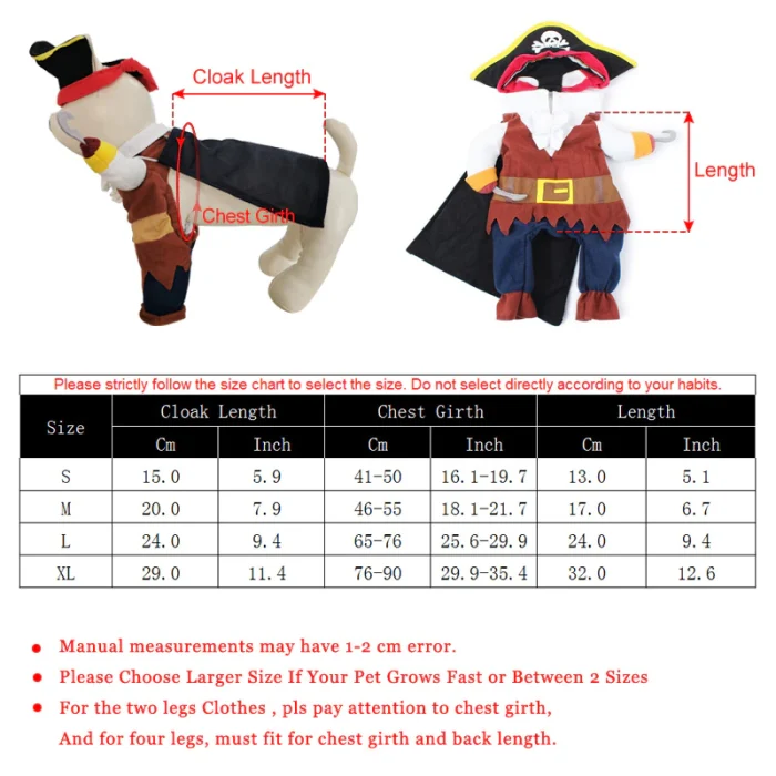Pet Dog Clothes Halloween Costume Funny Halloween Pet Dog Costumes Pirate