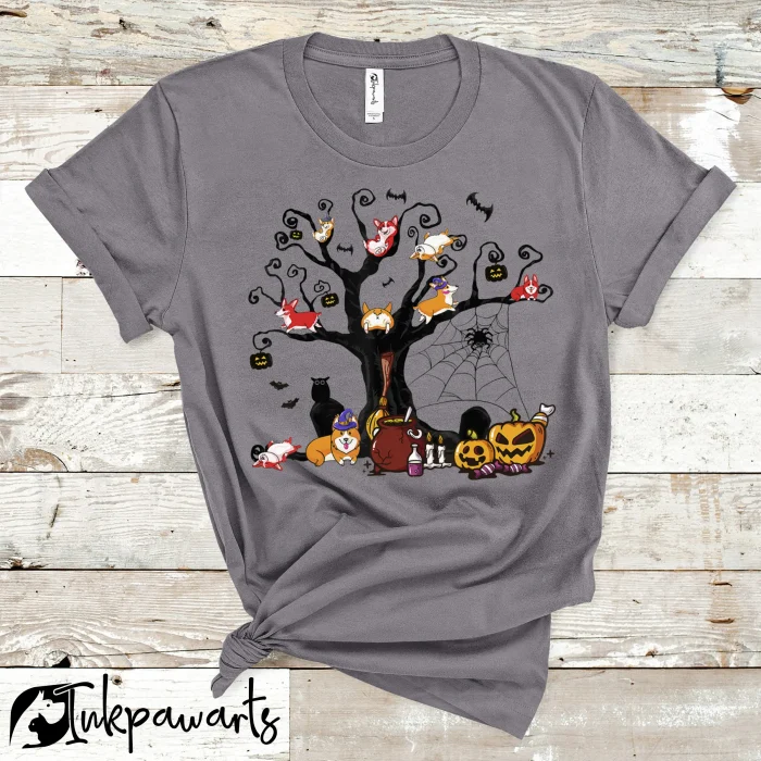 Halloween Corgi T-Shirts Corgi Shirt Trick or Treat, Corgi Butt Shirt, Corgi Pumpkin Shirt
