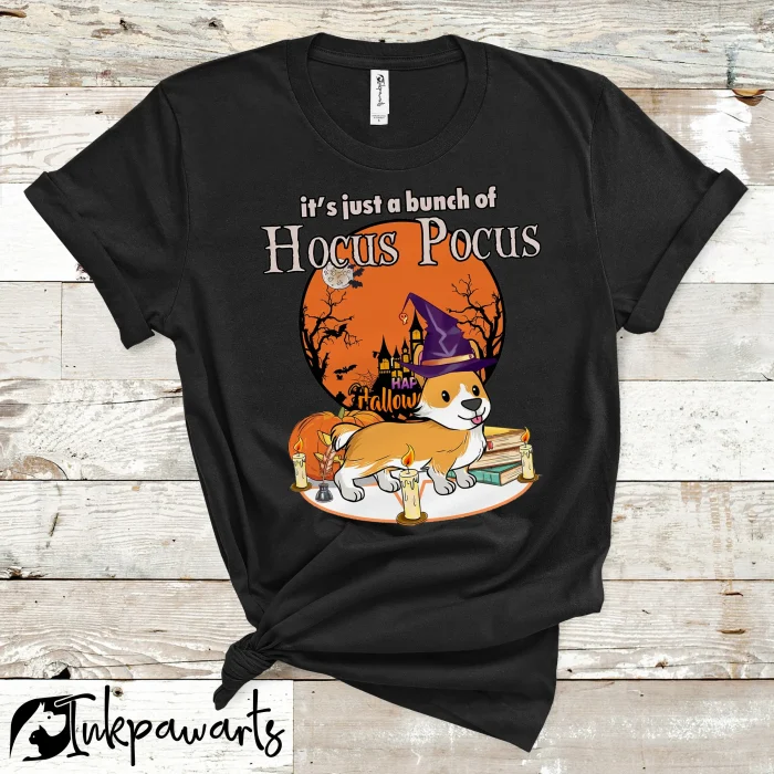 Halloween Corgi T-Shirts It's Just A Bunch Of Hocus Pocus Dog
