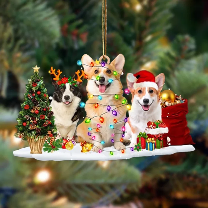 Corgi Christmas Ornament Corgi-Christmas Dog Friends Hanging Ornament