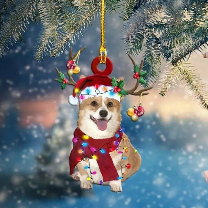 Corgi Christmas Ornament Corgi Christmas Light Shape Ornament