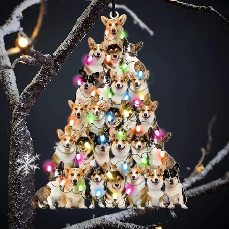 Corgi Christmas Ornament Corgi Christmas Tree Shaped Ornament For Corgi Lover Gift For Corgi Mom Ornament