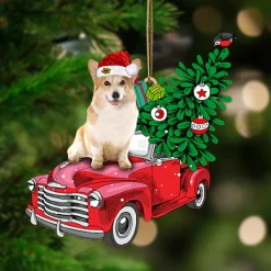 Corgi Christmas Ornament Corgi-Pine Truck Hanging Ornament