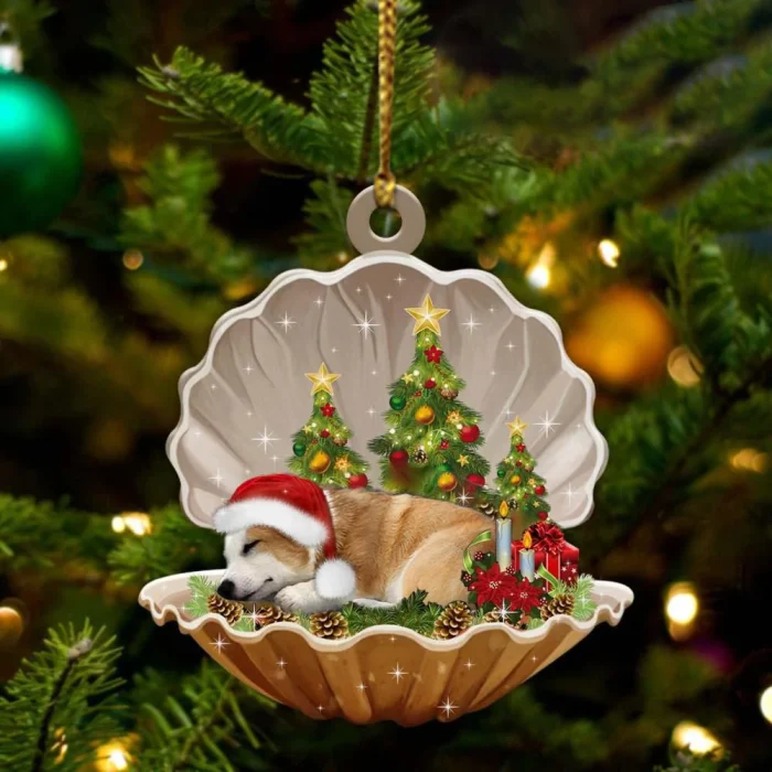 Corgi Christmas Ornament Corgi-Sleeping Pearl in Christmas