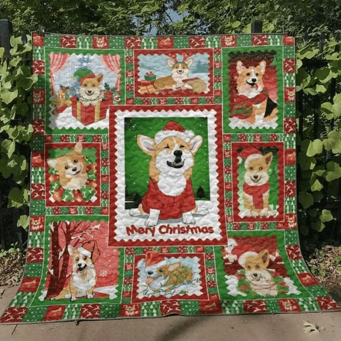 Corgi Christmas Quilt Blanket Corgi Every Day Is Xmas Day Awesome