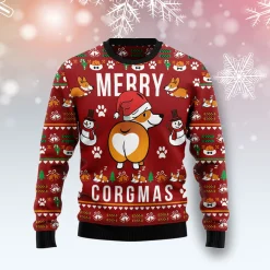 Corgi Dog Christmas Sweater Funny Corgi Dog Merry X-mas