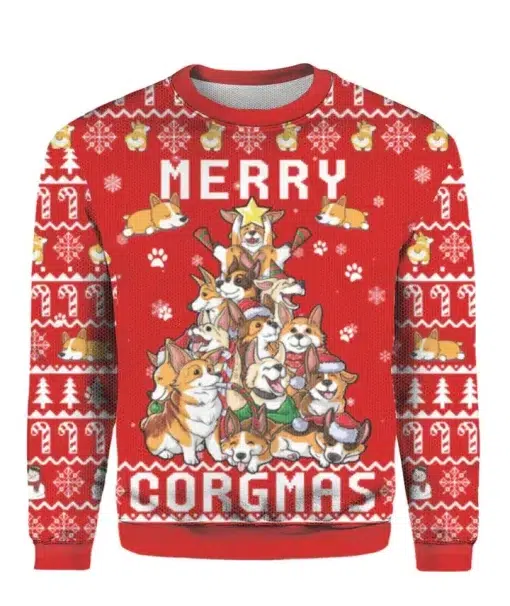 Corgi Dog Christmas Sweater Funny Corgi Merry Corgmas Ugly Christmas Sweater