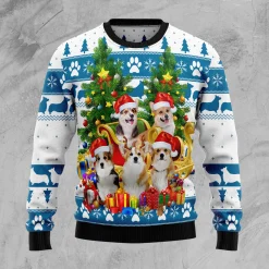 Corgi Dog Christmas Sweater Pembroke Welsh Corgi Greeting Ugly Christmas Sweater