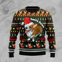 Corgi Dog Christmas Sweater Pembroke Welsh Corgi Paws Sweater, Ugly Christmas Sweater For Dog Lovers