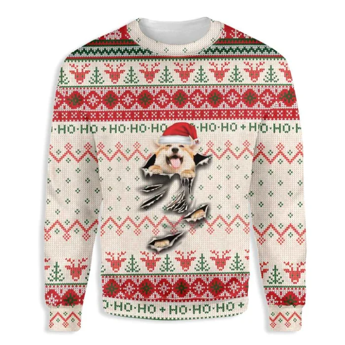 Corgi Dog Christmas Sweater Pembroke Welsh Corgi Unisex Ugly Christmas Sweater