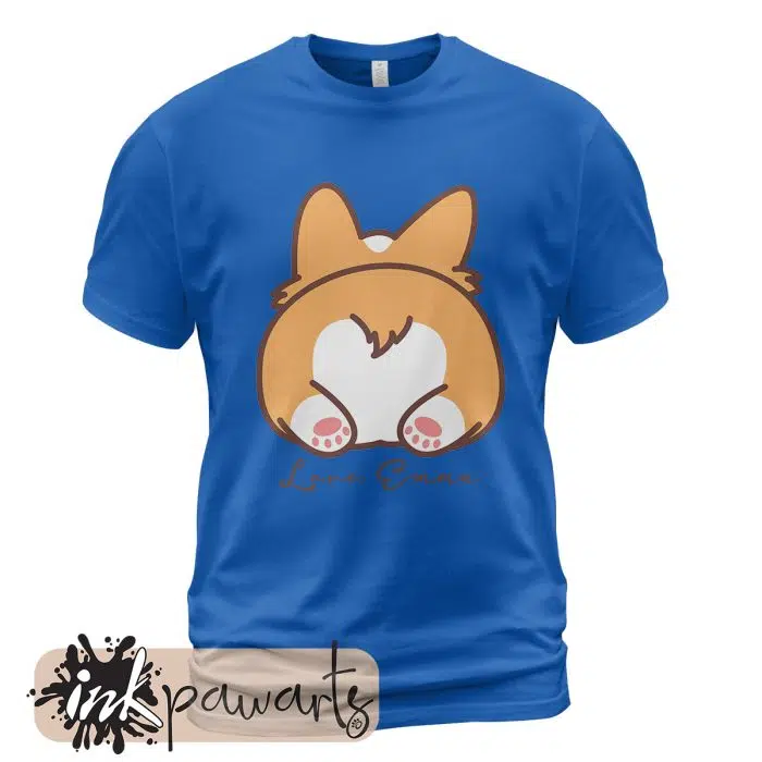 Corgi Butt Valentine Corgi T-Shirt Blue