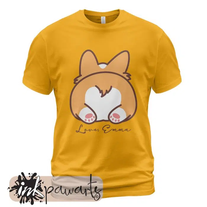 Corgi Butt Valentine Corgi T-Shirt Gold