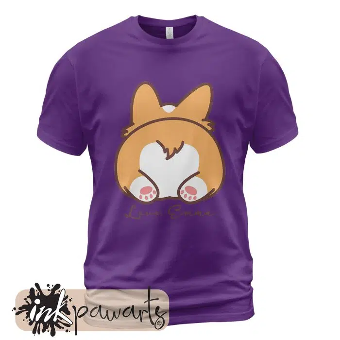 Corgi Butt Valentine Corgi T-Shirt Purple