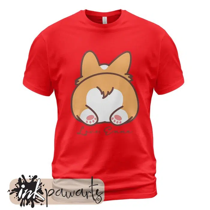 Corgi Butt Valentine Corgi T-Shirt Red