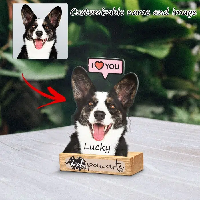 Corgi Shape Acrylic Plaque Corgi i Love You