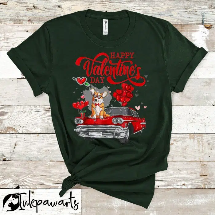 Corgi Valentine T-Shirts My Corgi Is My Valentine Corgi On Red Truck Dog Lover