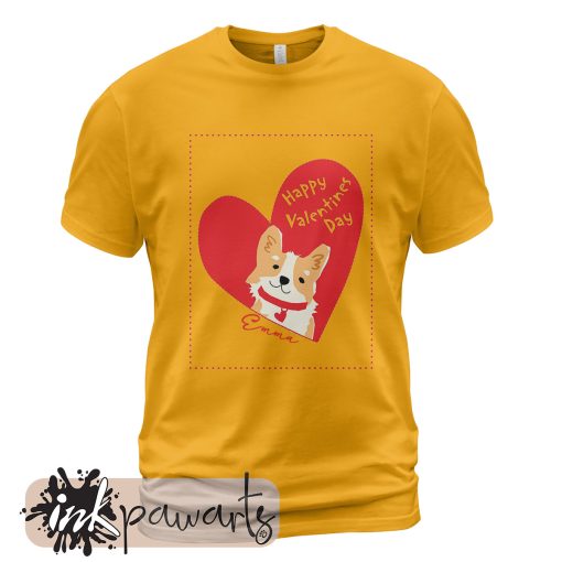 Cute Corgi Valentine Corgi T-Shirt Gold