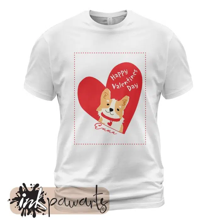 Cute Corgi Valentine Corgi T-Shirt White