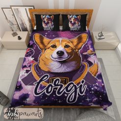 Corgi Astronaut and Papa Mama Corgi Bedding Set
