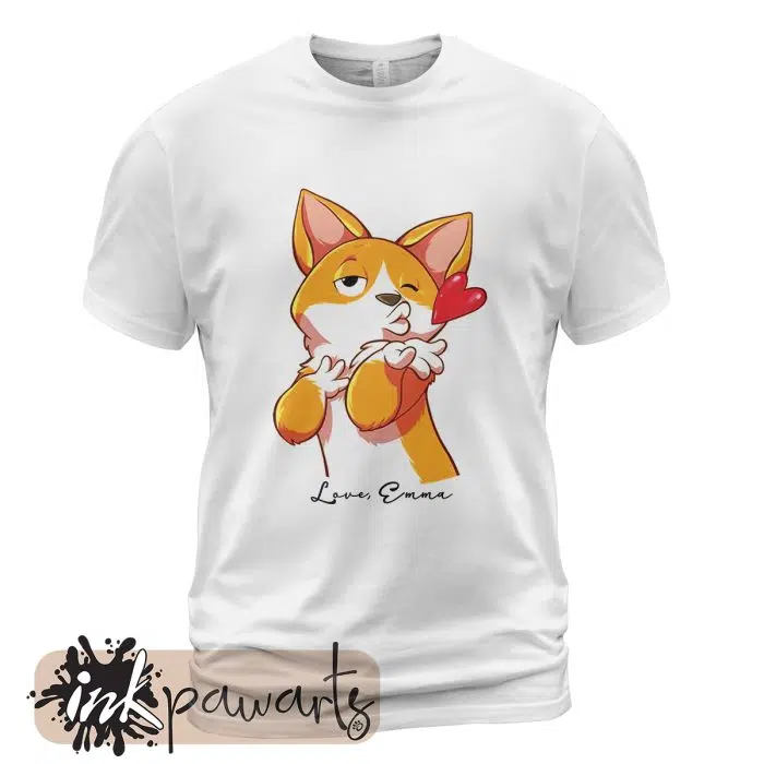 Corgi Butt Valentine Corgi T-Shirt I Love You White