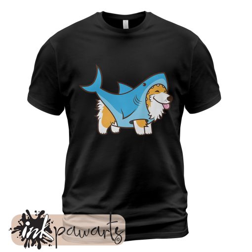 Corgi Shark Corgi T-Shirt Black