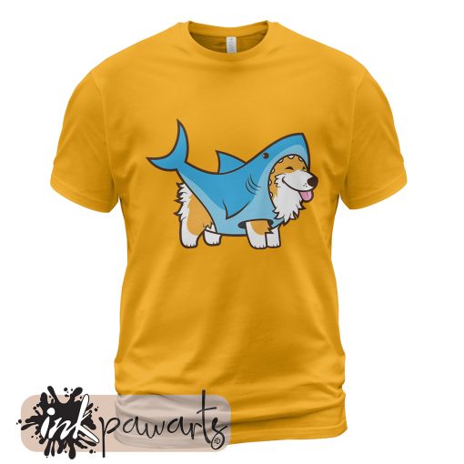 Corgi Shark Corgi T-Shirt Gold