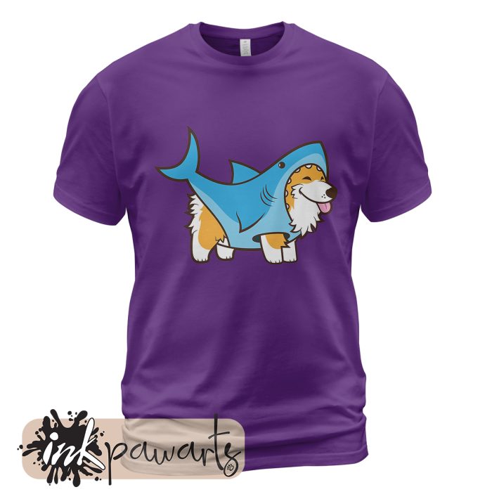 Corgi Shark Corgi T-Shirt Purple