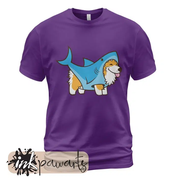 Corgi Shark Corgi T-Shirt Purple