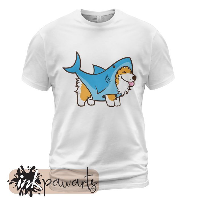 Corgi Shark Corgi T-Shirt White