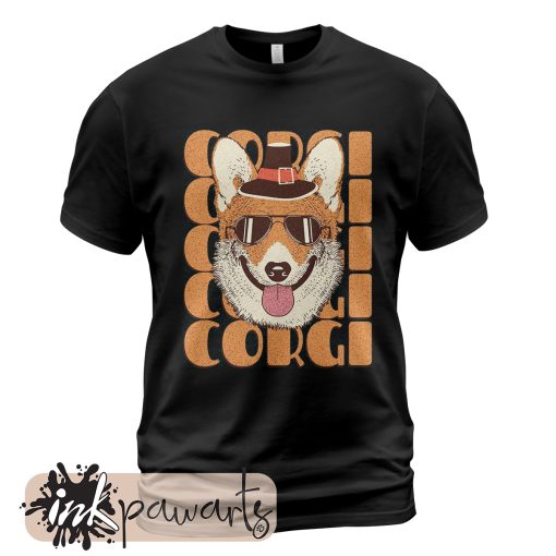 Corgi T-Shirt Corgi Loves Cute Dog Black