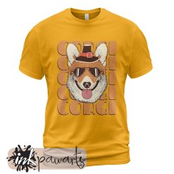 Corgi T-Shirt Corgi Loves Cute Dog Gold