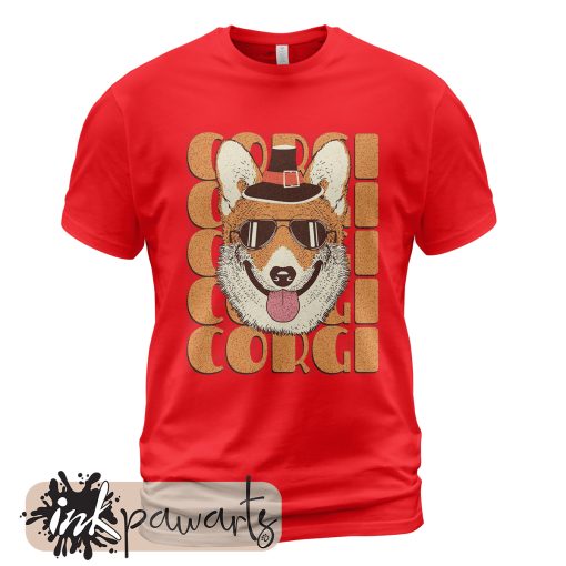 Corgi T-Shirt Corgi Loves Cute Dog Red