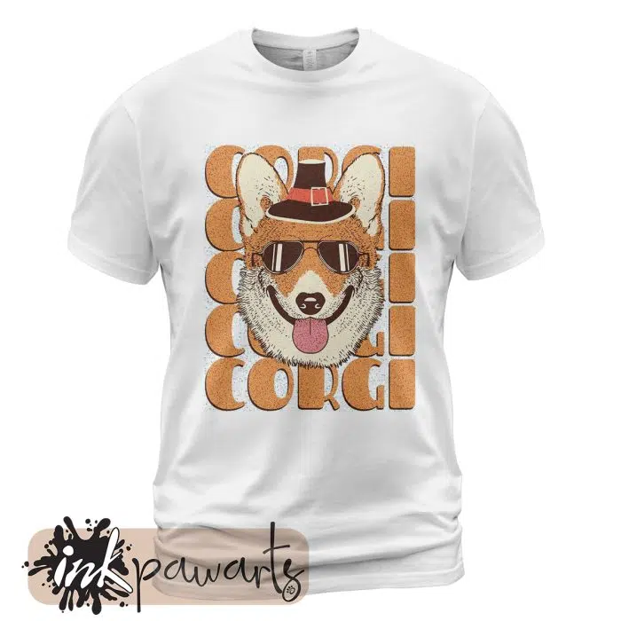 Corgi T-Shirt Corgi Loves Cute Dog White