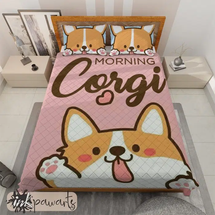 Morning Corgi Bedding Set